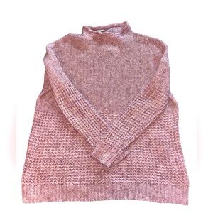 American Eagle Outfitters Chunky Knit Mock Neck‎ Oversized Sweater Pink Size L